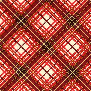 Christmas Musical, Plaid Red from Benartex, Digital Print, Happy Holidays, Plaid Fabric, Border Fabric, Quilting Cotton