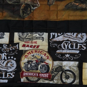 Do you love Motorcycles What a great Wedding, Birthday, or Anniversary Gift for Mom, Dad, or Teens Enjoy the Ride 51 x 51 Minky Quilt image 3