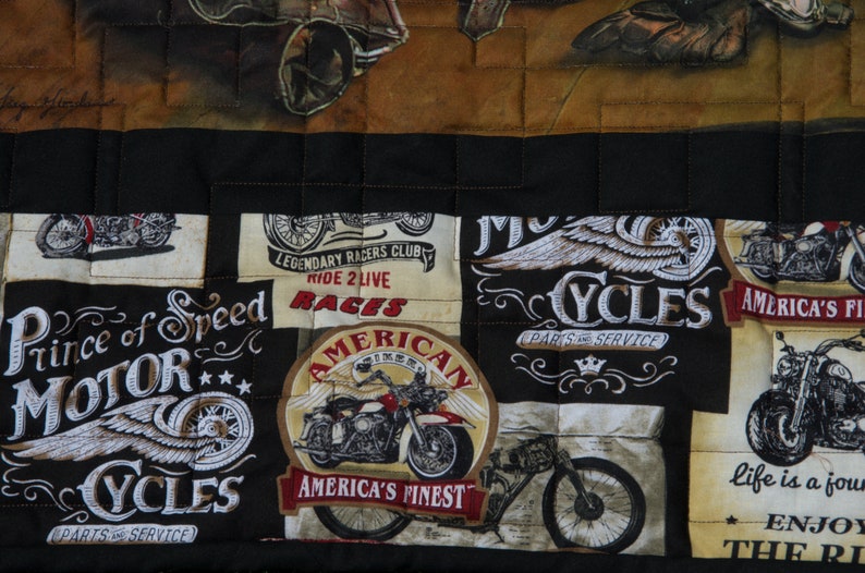 Do you love Motorcycles What a great Wedding, Birthday, or Anniversary Gift for Mom, Dad, or Teens Enjoy the Ride 51 x 51 Minky Quilt image 3