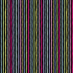 May include: A black background with vertical stripes of different colors, including pink, yellow, green, blue, and purple.