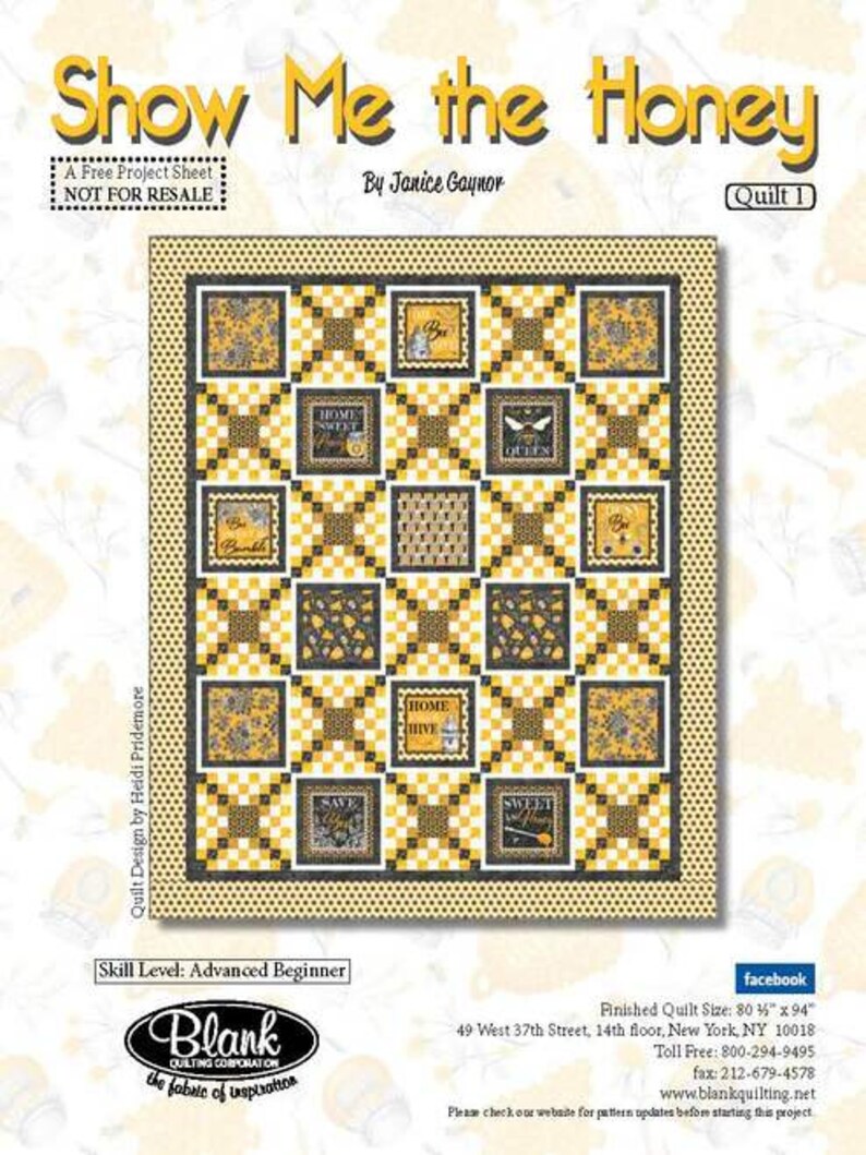 NEW Show Me the Honey Panel by Gaynor for Blank Etsy