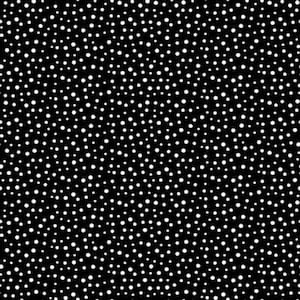May include: A black background densely covered with white, evenly spaced dots of varying sizes. The dots create a speckled pattern, resembling a starry night or a pointillist artwork. The contrast between the black and white is stark.