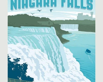 36" x 43 Niagara Falls National Parks Panel by Anderson Design Group for Riley Blake Designs, Quilting Cotton, Sold by the Panel