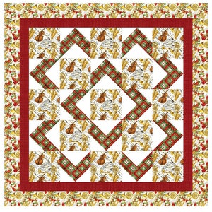 Around the Square Quilt Pattern, Perfect for Large Print Fabrics or Panels with Large squares, versatile, Skill Level: Confident/Beginner