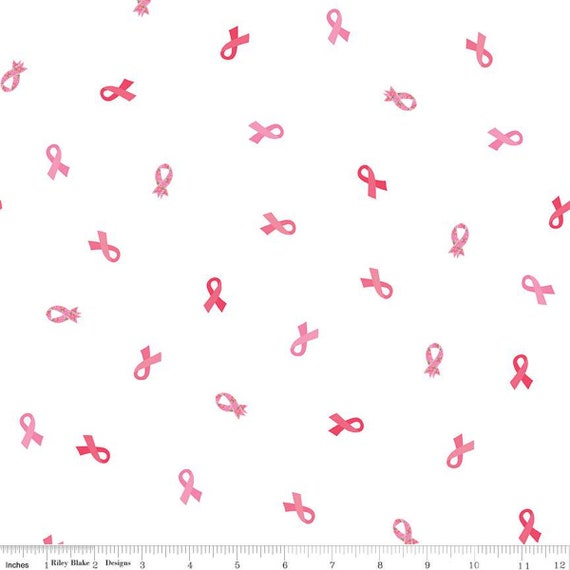 Strength in Pink Ribbons on White, Breast Cancer Awareness, Pink