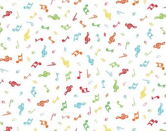 Making Music Mini Notes on White, Great coordinating fabric, Quilting, Sewing, Don't be Flat, Be Sharp! Quilting Cotton, Free Pattern