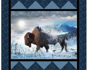 Wilderness Quilt Pattern, 52" x 63.5", Skill Level: Advanced Beginner, Great for Panels that measure at least 29.5 x 40.5