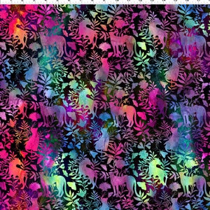 Impressions 3JYS-2 Jewel Jungle from In the Beginning Fabrics, Vibrant Purple, Magenta, Green, Digitally Printed, Wild Animals