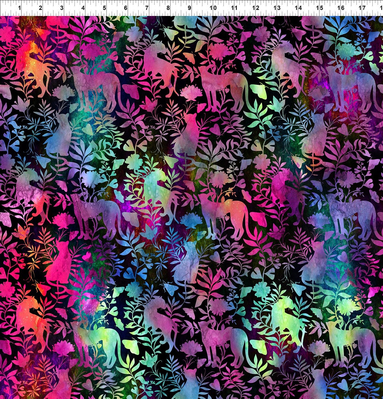 Impressions 3JYS-2 Jewel Jungle from In the Beginning Fabrics, Vibrant  Purple, Magenta, Green, Digitally Printed, Wild Animals
