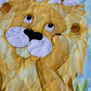 Medium Green Lyon the Lion Crib Quilt or Play Mat, Great for Baby Shower or Birthday, Baby Boy, Gift Idea 35 x 42 image 6