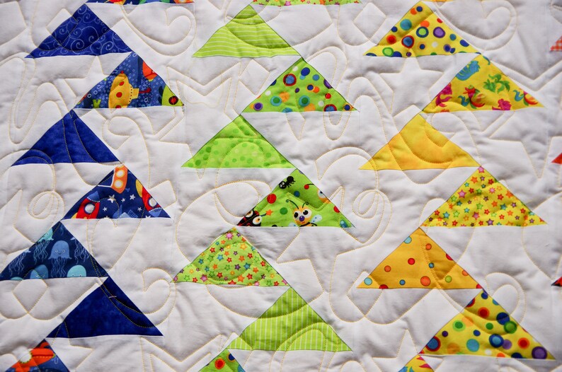 Bright & Fun Baby or Toddler Girls or Boys Modern Minky image 1