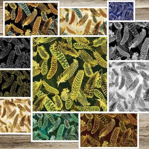Gilded Feathers Metallic Fat Quarter 12 pieced Bundle by Kanvas Studios for Benartex, FREE SHIPPING, sold by the bundle