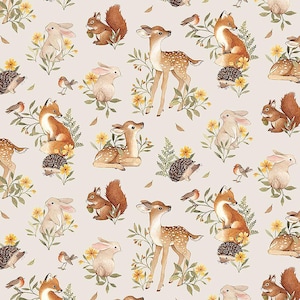 FAWN&#39;D of You from the Count on Me collection from Dear Stella, adorable woodland creatures, flora, and fauna, quilting and nursery decor