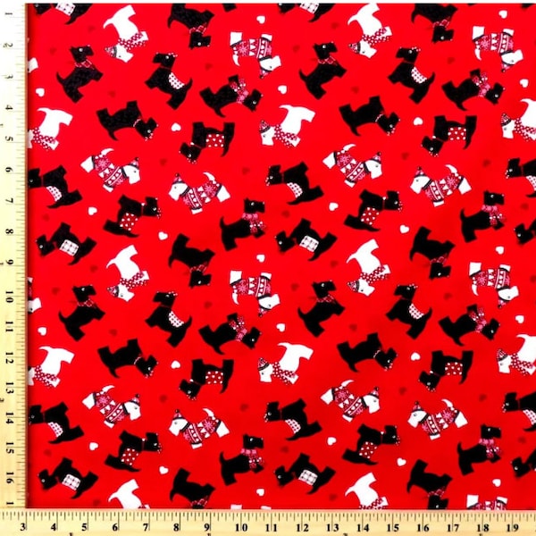 Friends Fur-Ever on Red from the Knit & Caboodle Collection by Kanvas for Benartex Quilting Cotton Great for Quilts, Apparel, and Masks