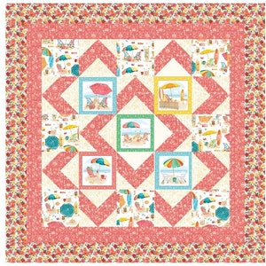 Around the Square Quilt Pattern, Perfect for Large Print Fabrics or Panels with Large squares, versatile, Skill Level: Confident/Beginner
