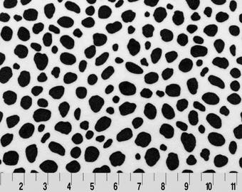 Shannon Cuddle Minky Fabric, Dalmatian Print, Great for Costumes, Blankets, Quilts & more!  Cut to Order, 3 mm Pile