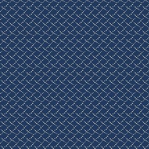 May include: A seamless pattern of white dots arranged in a diamond shape on a dark blue background.