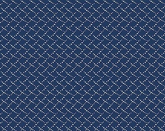 Criss Cross Dots Navy Blue from the Classic Keepsake in Blue Collection by Benartex Fabrics, Cotton Quilting, Apparel, Home decor