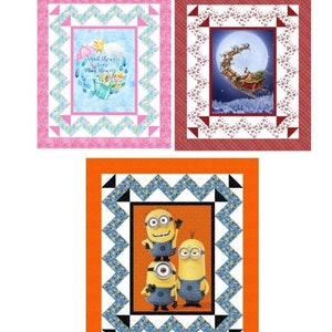 Frame This Quilt Pattern, THREE different Quilt Sizes "Skill Level: Advanced/Beginner, Make a great quilt with the panel today!