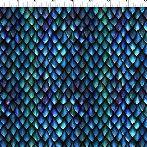 Blue Dragon Scales from the Blue Fury Dragon Collection, from In the Beginning, Blue Dragon Coordinating Fabric, 100% Quilt Cotton