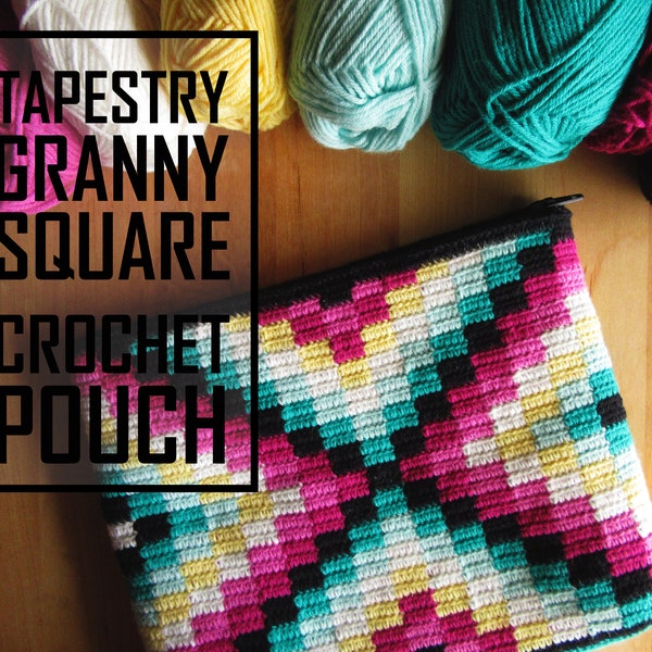 Granny Square Crochet Bag / Tapestry Crochet Pattern / Crochet Bag Pattern / Tapestry Crochet Bag Pattern / Wayuu / Cosmetic Bag / Geometric