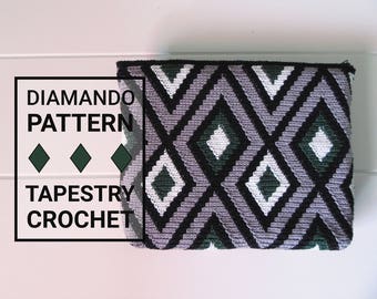 Diamando Tapestry Crochet Pattern / Crochet Bag Pattern / Tapestry Crochet Pattern / Clutch Pattern / Crochet Bag / Crochet Pattern / Wayuu