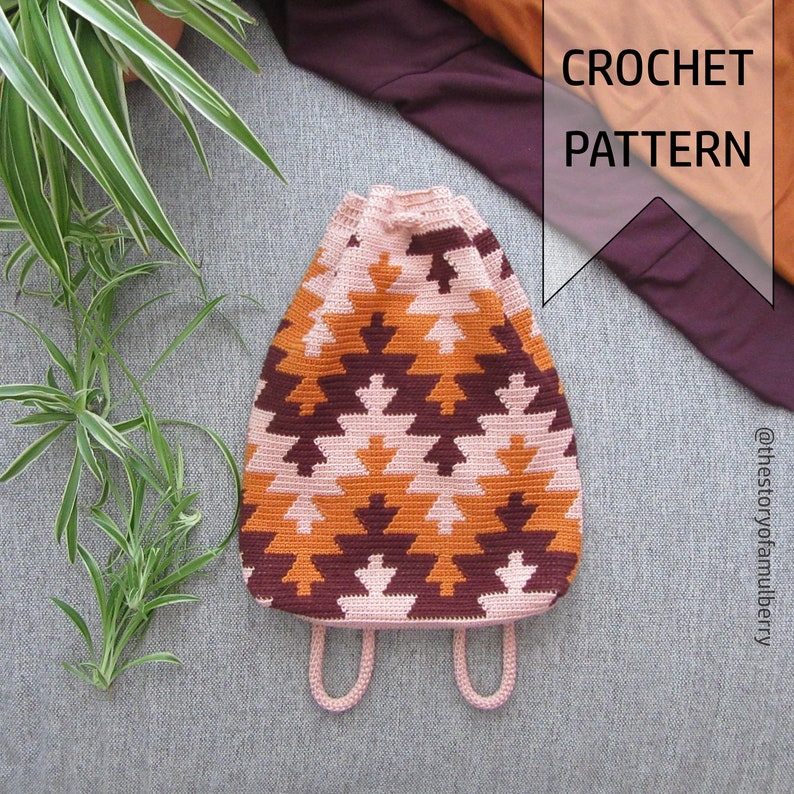 Harper Tapestry Crochet Pattern / Crochet Bag Pattern / Crochet Backpack Pattern image 1