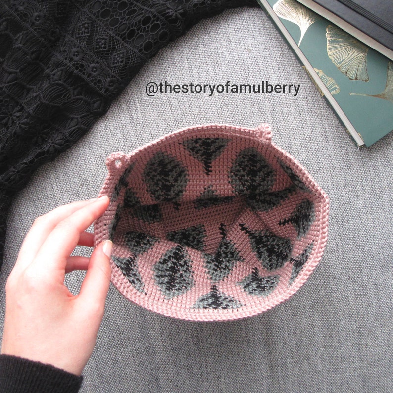 Feuille Tapestry Crochet Pattern / Leaf Crochet Pattern / Tapestry Crochet Bag Pattern image 3