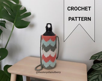 Wade Tapestry Crochet Pattern / Crochet Bottle Holder Pattern / Crochet Bottle Cozy