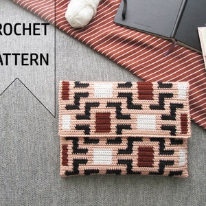 Caroline Tapestry Crochet Pattern / Crochet purse pattern / Modern crochet bag