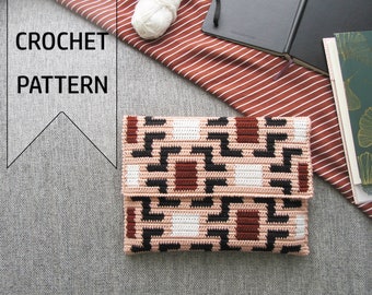 Caroline Tapestry Crochet Pattern / Crochet purse pattern / Modern crochet bag