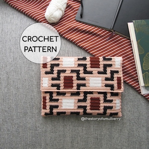 Caroline Tapestry Crochet Purse Pattern | Modern Geometric Design (PDF Pattern)