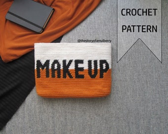 Make up Crochet Bag Pattern /Crochet Cosmetic Pouch Pattern /Tapestry Crochet Pattern / Modern Crochet Bag Pattern / Crochet Pattern
