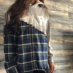 Half flannel half sweatshirt sales