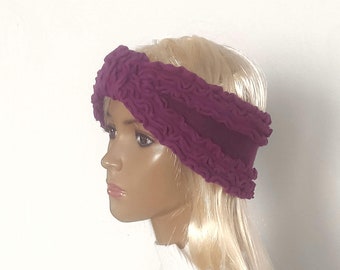 Burgundy Winter Headband, Felt headband, Wool Headband, Felted wool headband