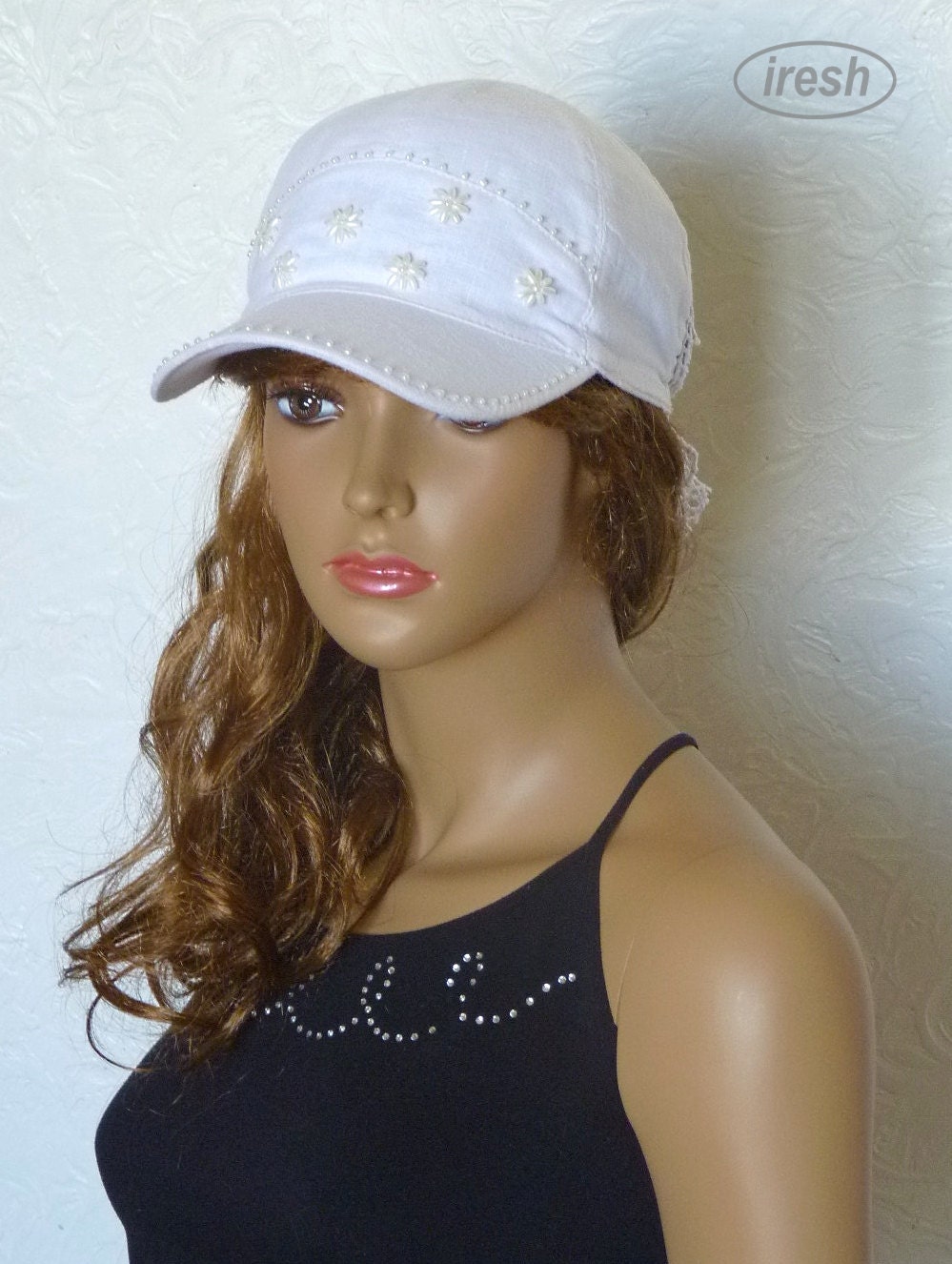 White Baseball Cap Cotton Baseball Cap Women's Summer Etsy UK