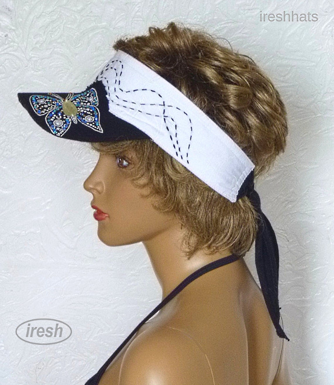 Black Sun Visor Women's Sun Visor Beach Visor White Etsy
