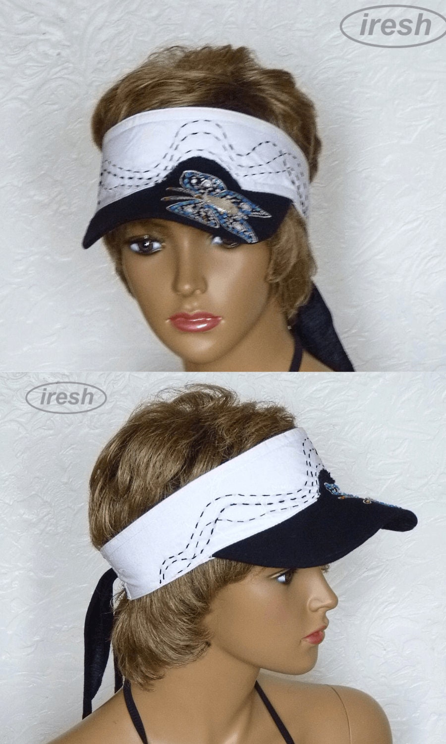 Black Sun Visor Women's Sun Visor Beach Visor White Etsy