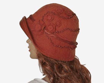 NICOLE MARCIANO Brown Wool and Felt Hat , With Tag - Etsy Israel display picture 1