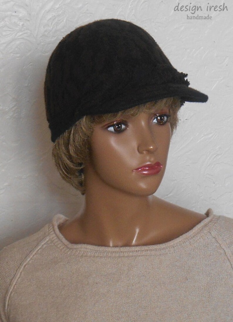 Brown Warm Cap, Felt Warm Baseball Cap, Woolen Hat, Brown Women's Cap