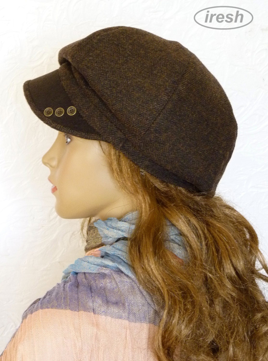Brown Winter Newsboy Cap Women's Brown Cap Warm Newsboy Etsy