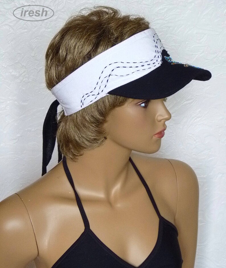 Black Sun Visor Women's Sun Visor Beach Visor White Etsy