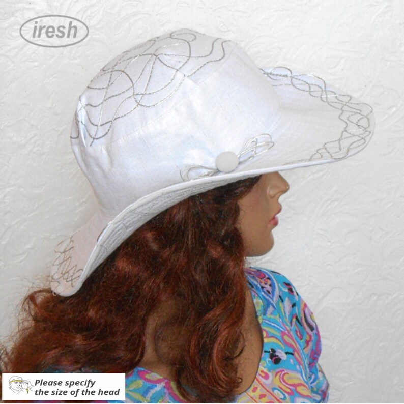 white linen hat