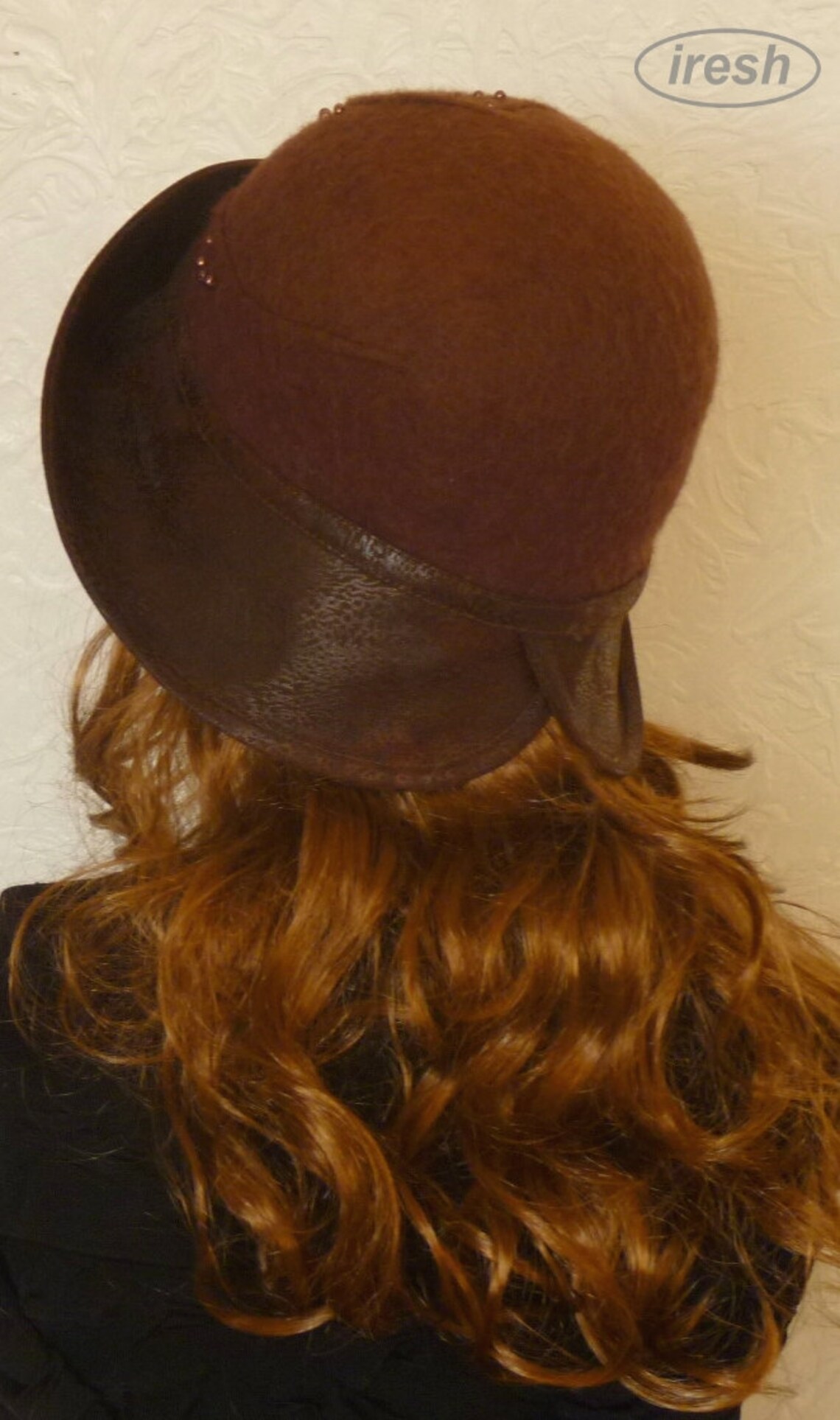 Women's Brown hat Felt hat Wool Warm Hat Woolen Winter Etsy