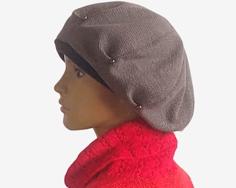 Handmade Alpaca Knit Beret – Dark Chocolate Brown Winter Hat  display picture 1