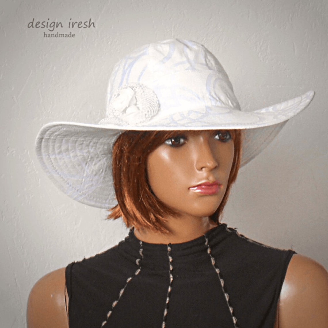 White Summer Hats Women's Cotton Hat White Cotton Summer Etsy