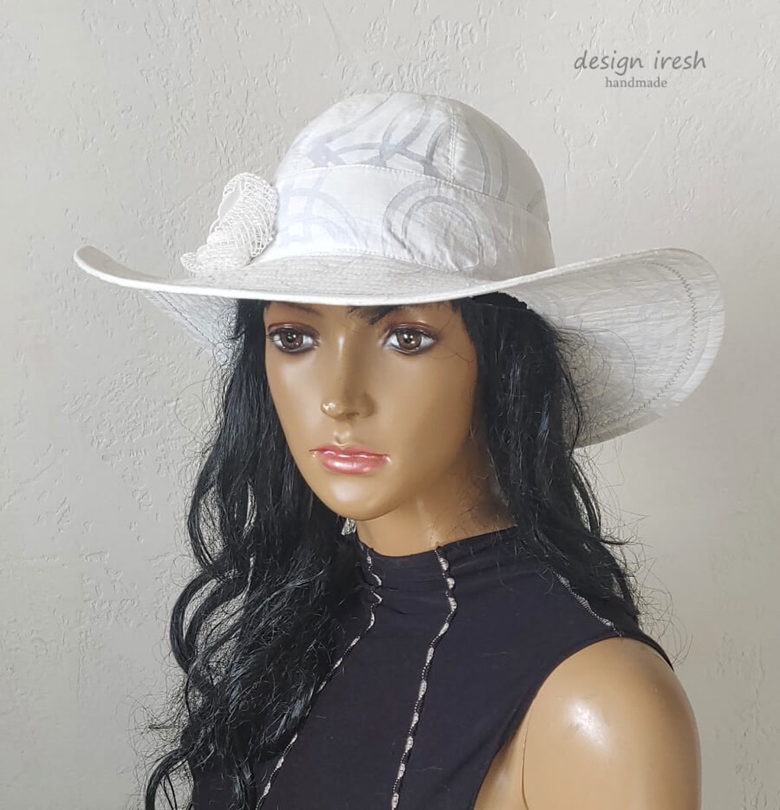 White Summer Hats Women's Cotton Hat White Cotton Summer Etsy