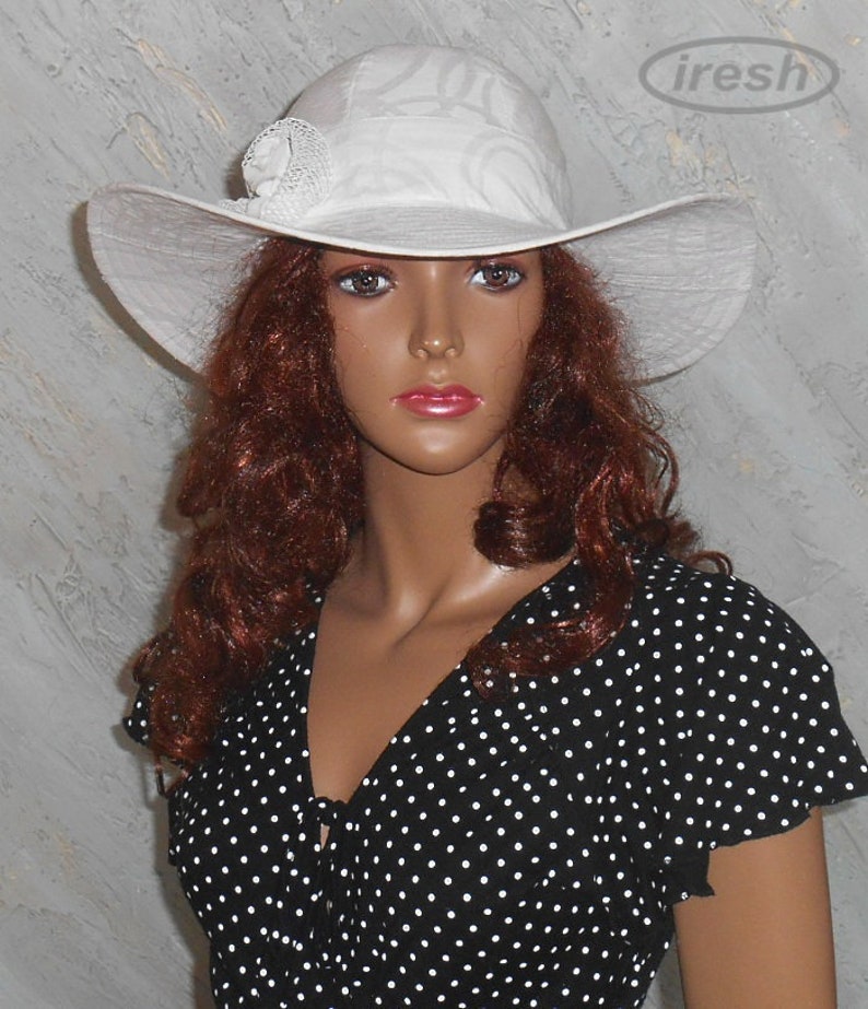 White summer hats Women's Cotton Hat White Cotton Summer Etsy