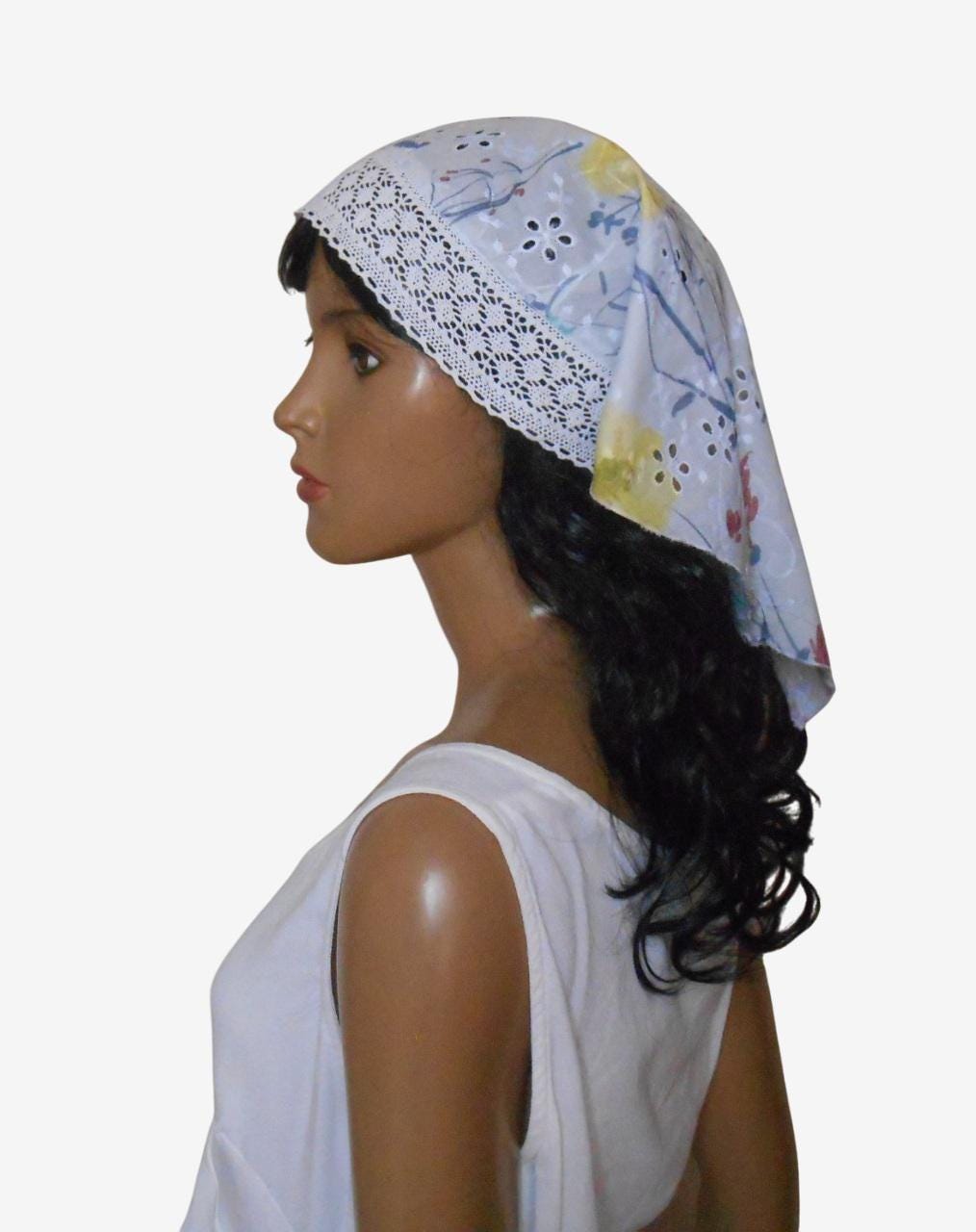 Foulard Triangulaire été Dentelle Blanche - Pour Femme, à Nouer Dans Les Cheveux