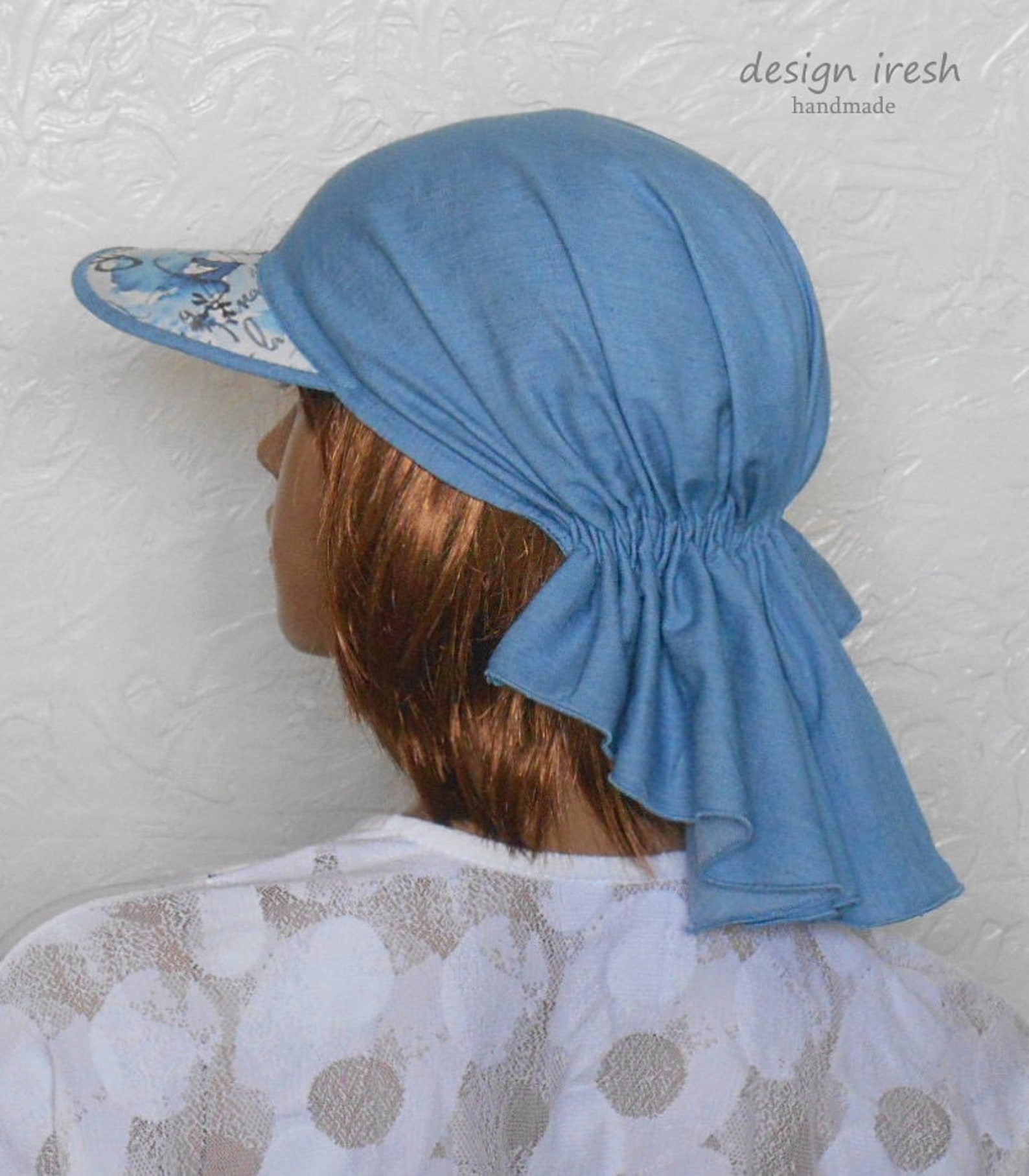 Denim Bandana, Womens Sun Visor, Blue Summer Cap, Womens Summer Hats Etsy